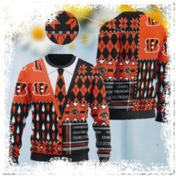 Cincinnati Bengals NFL Team Cardigan Style 3D Ugly Xmas Sweater - available at - rugbyfanstore.com