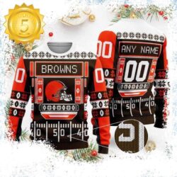 Cleveland Browns NFL For Ugly Xmas Sweater - available at - rugbyfanstore.com