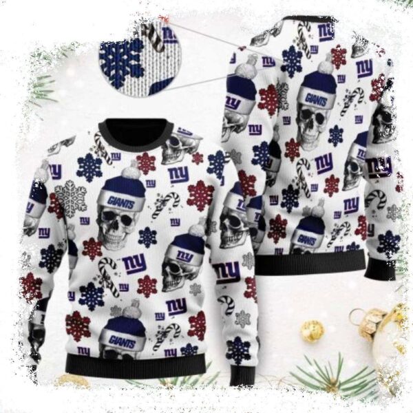 Cool Skull Pattern Ny Giants Ugly Sweater Unique Gift For Fans - available at - rugbyfanstore.com