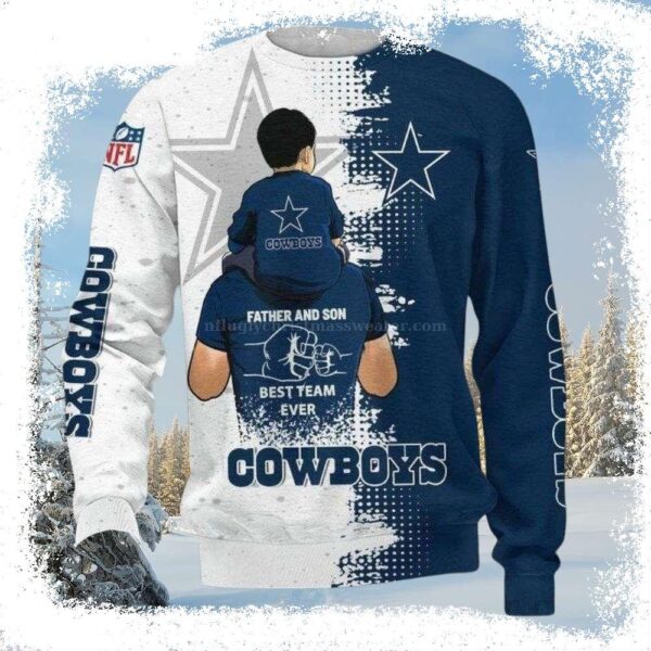 Cowboys Father And Son Best Team Ever Xmas Sweater – Perfect Gift For Cowboys Fans - available at - rugbyfanstore.com