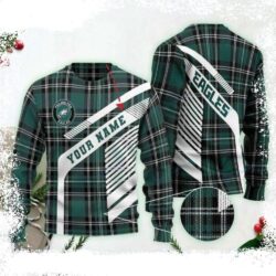 Custom Name And Cozy – Unique Philadelphia Eagles Ugly Sweater - available at - rugbyfanstore.com