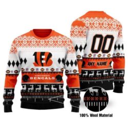 Custom Name Nfl Cleveland Browns Ugly Christmas Sweaters - available at - rugbyfanstore.com