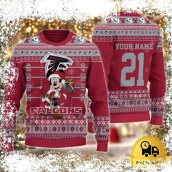 Custom NFL Atlanta Falcons Mickey Mouse Santa Ugly Christmas Sweater - available at - rugbyfanstore.com