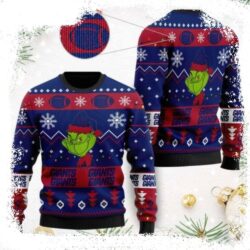 Cute Grinch Ugly Christmas Sweater For Ny Giants Fans - available at - rugbyfanstore.com