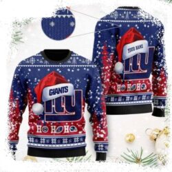 Cute Logo Symbol Wearing Santa Claus Hat New York Giants Xmas Sweater - available at - rugbyfanstore.com