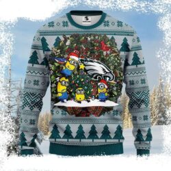 Cute Minion Laurel Wreath – NFL Philadelphia Eagles Ugly Sweater - available at - rugbyfanstore.com