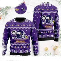 Cute The Snoopy Show Football Helmet – Minnesota Vikings Ugly Sweater - available at - rugbyfanstore.com