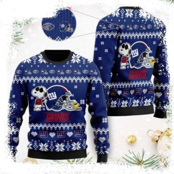 Cute The Snoopy Show Football Helmet – Ny Giants Ugly Christmas Sweater - available at - rugbyfanstore.com