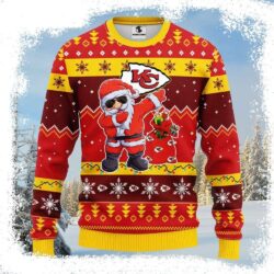 Dabbing Santa Claus Kansas City Chiefs Ugly Christmas Sweater - available at - rugbyfanstore.com