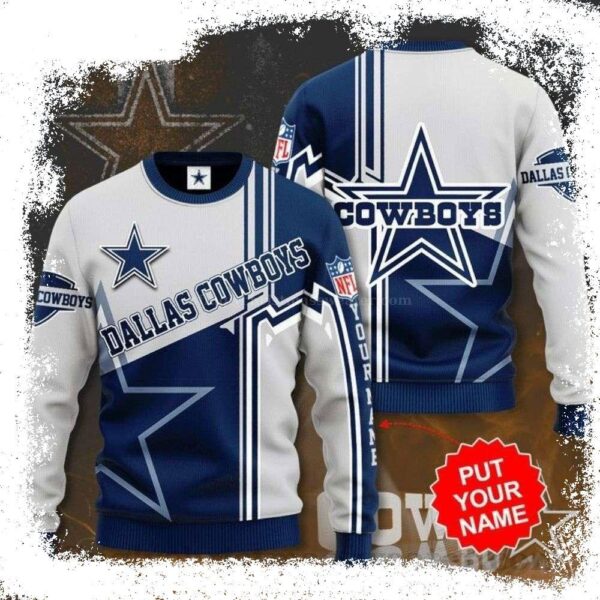 Dallas Cowboys Big Logo Pattern Ugly Christmas Sweater – Perfect Gift For Cowboys Fans - available at - rugbyfanstore.com