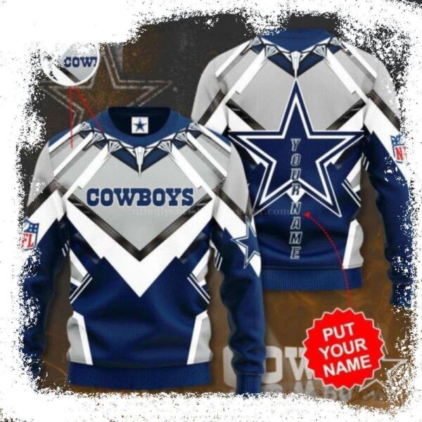 Dallas Cowboys Big Star Logo – Customized Cowboys Ugly Sweater - available at - rugbyfanstore.com