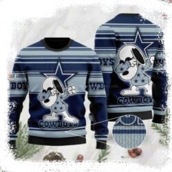 Dallas Cowboys Snoopy Dabbing All Over Print Ugly Christmas Sweater - available at - rugbyfanstore.com