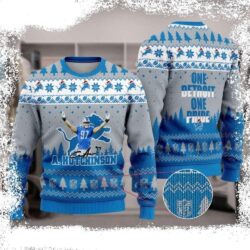 Detroit Lions Aidan Hutchinson Player Ugly Sweater – One Detroit One Pride - available at - rugbyfanstore.com