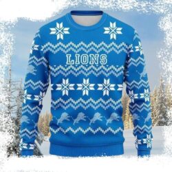 Detroit Lions Christmas Sweater – Cozy Logo Celebration - available at - rugbyfanstore.com