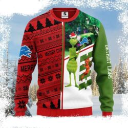 Detroit Lions Christmas Sweater – Grinch And Scooby - available at - rugbyfanstore.com