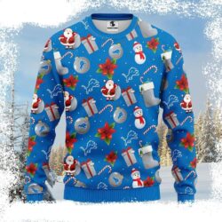 Detroit Lions Ugly Christmas Sweater – Santa Claus And Snowman Edition - available at - rugbyfanstore.com