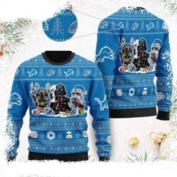 Detroit Lions Ugly Christmas Sweater – Star Wars Character Graphics - available at - rugbyfanstore.com