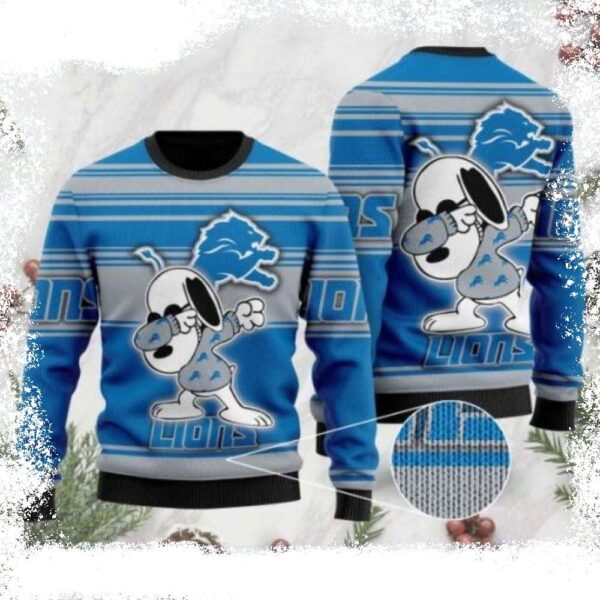 Detroit Lions Ugly Sweater – Show Your Team Pride With NFL Snoopy Design - available at - rugbyfanstore.com