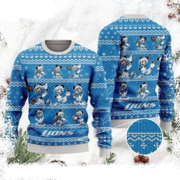 Detroit Lions Ugly Sweater – Unique Mickey Mouse Graphic For Fans - available at - rugbyfanstore.com