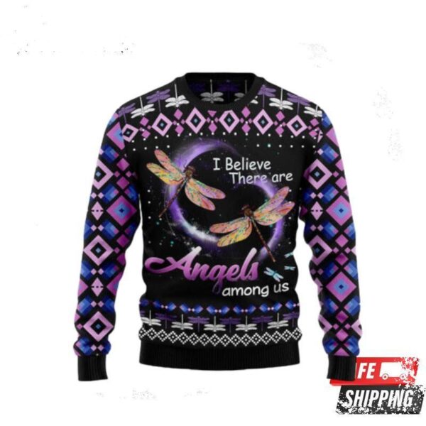 Dragonfly Angels Ugly Christmas Sweaters - available at - rugbyfanstore.com