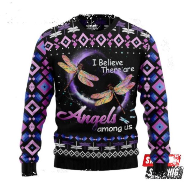 Dragonfly Angels Ugly Christmas Sweaters - available at - rugbyfanstore.com