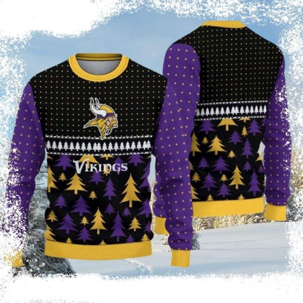 Embrace the Season With Mn Vikings Ugly Sweater – Pine Forest Design - available at - rugbyfanstore.com