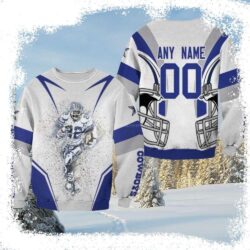 Emmitt Smith Personalized Dallas Cowboys Ugly Christmas Sweater – Custom Name And Number - available at - rugbyfanstore.com