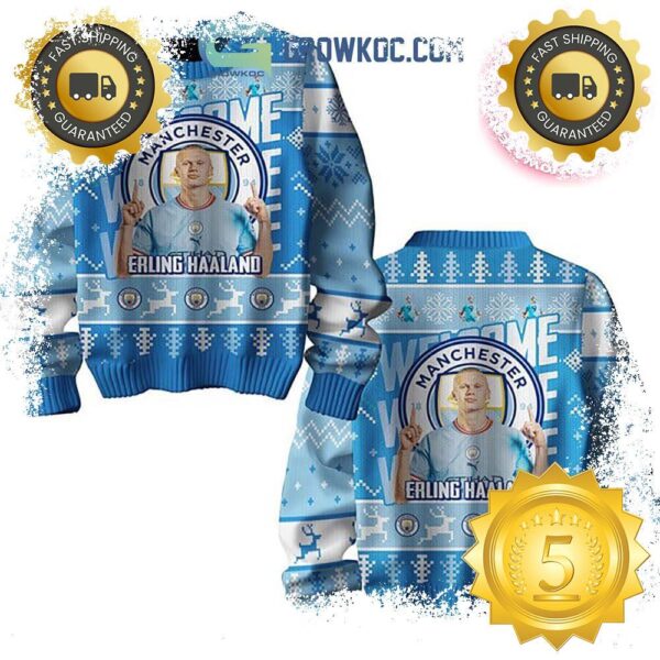 Erling Haaland Manchester City Soccer Ugly Christmas Sweater Gift For Holiday - available at - rugbyfanstore.com