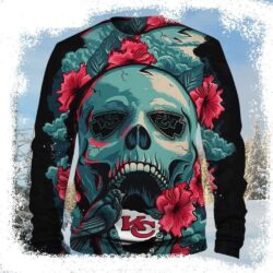 Exclusive Kc Chiefs Skull Flower Ugly Christmas Sweater - available at - rugbyfanstore.com