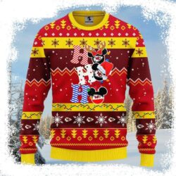 Festive NFL Football Fun – Kc Chiefs HoHoHo Mickey Ugly Sweater - available at - rugbyfanstore.com