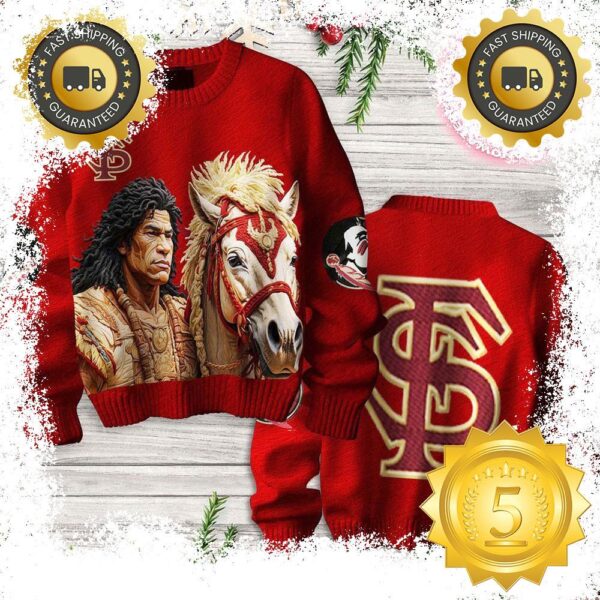 Florida State Seminoles Osceola And Renegade Ugly Sweater Gift For Men And Women - available at - rugbyfanstore.com