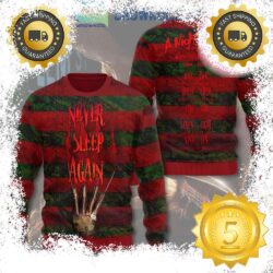 Freddy Krueger Nightmare On Elm’s Street Never Sleep Again Ugly Christmas Sweater Gift For Holiday - available at - rugbyfanstore.com