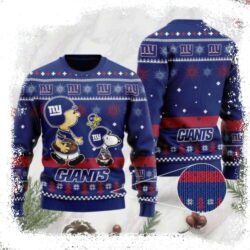 Funny Charlie Brown Peanuts Snoopy Ny Giants Christmas Sweater - available at - rugbyfanstore.com