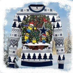 Funny Dallas Cowboys Minion Character All Over Print Ugly Christmas Sweater - available at - rugbyfanstore.com