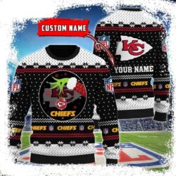 Funny Grinch Kansas City Chiefs Ugly Christmas Sweater – Unique Gift For Fans - available at - rugbyfanstore.com