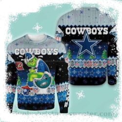 Funny Grinch Toilet – Dallas Cowboys Ugly Christmas Sweater - available at - rugbyfanstore.com