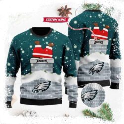 Funny NFL Philadelphia Eagles Santa Claus Ugly Christmas Sweater - available at - rugbyfanstore.com