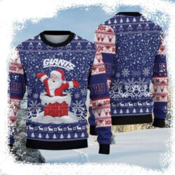 Funny Santa Claus Graphics Ny Giants Ugly Christmas Sweater - available at - rugbyfanstore.com