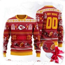 Get In The Christmas Spirit With Kc Chiefs Ugly Christmas Sweater - available at - rugbyfanstore.com