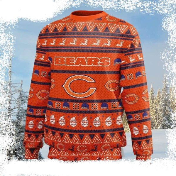 Get Ready For Christmas With Chicago Bears Ugly Sweater – Logo Edition - available at - rugbyfanstore.com