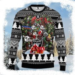 Gift Box And Laurel Wreath Las Vegas Raiders Ugly Christmas Sweater – A Unique Gift - available at - rugbyfanstore.com