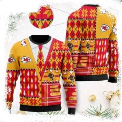 Gifts For Chiefs Fans – Cardigan Style Kansas City Chiefs Ugly Christmas Sweater - available at - rugbyfanstore.com