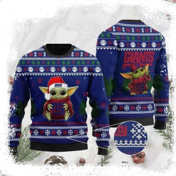 Gifts For Ny Giants Enthusiasts – Baby Yoda Graphics Ugly Sweater - available at - rugbyfanstore.com