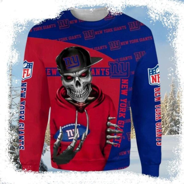 Gifts For Ny Giants Fans – Cool Skeleton Graphic Ugly Sweater - available at - rugbyfanstore.com