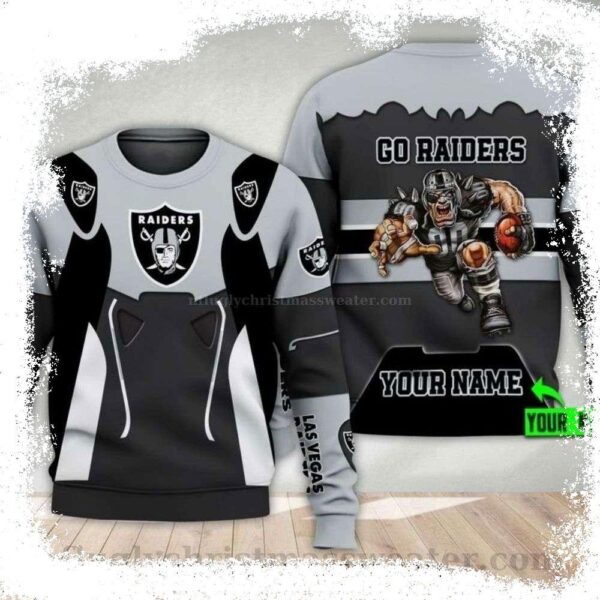 Go Raiders Ugly Christmas Sweater – Custom Name Version - available at - rugbyfanstore.com