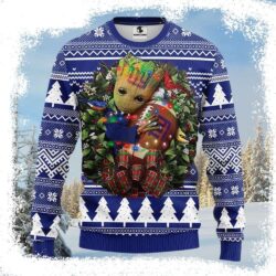 Graphic Baby Groot Hug Football Ny Giants Ugly Christmas Sweater - available at - rugbyfanstore.com