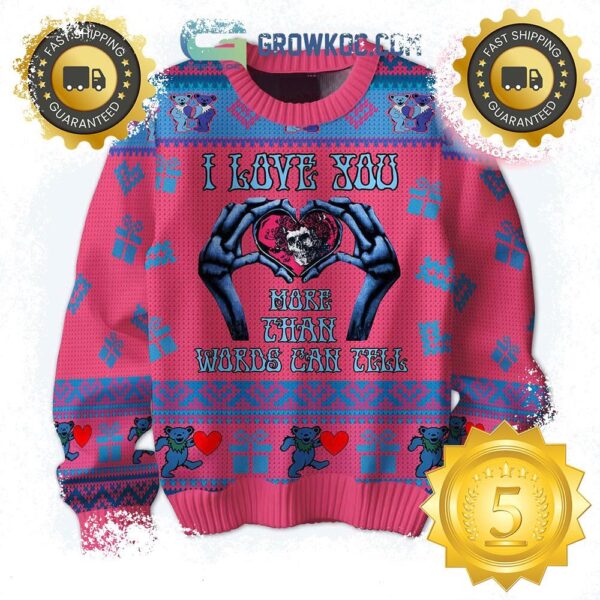 Grateful Dead Valentine Ugly Christmas Sweater Gift For Holiday - available at - rugbyfanstore.com