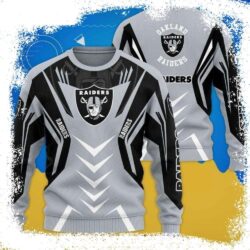 Gray Shirt Las Vegas Raiders Ugly Christmas Sweater – Trendy Gift for Him - available at - rugbyfanstore.com