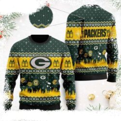 Green Bay Packers Christmas Symbol Print NFL Ugly Christmas Sweater - available at - rugbyfanstore.com