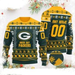 Green Bay Packers Custom Name And Number Ugly Sweater - available at - rugbyfanstore.com